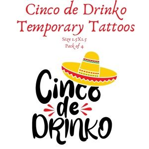 Cinco de Drinko Temporary Tattoos